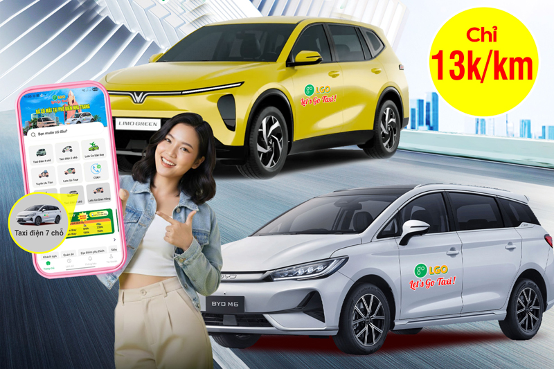 LET’S GO TAXI SẮP RA MẮT DỊCH VỤ TAXI ĐIỆN 7 CHỖ VỚI CÁC DÒNG XE LIMO GREEN & BYD M6